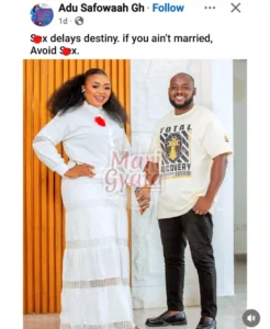Avoid Premarital Sex, It Delays Destiny,” — Adu Safowaah Warns Ghanaians